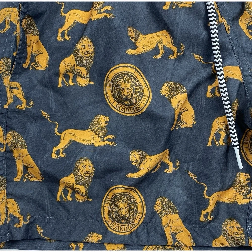 Boardies Gold Lion Swim Trunks Men's Small 5.5
